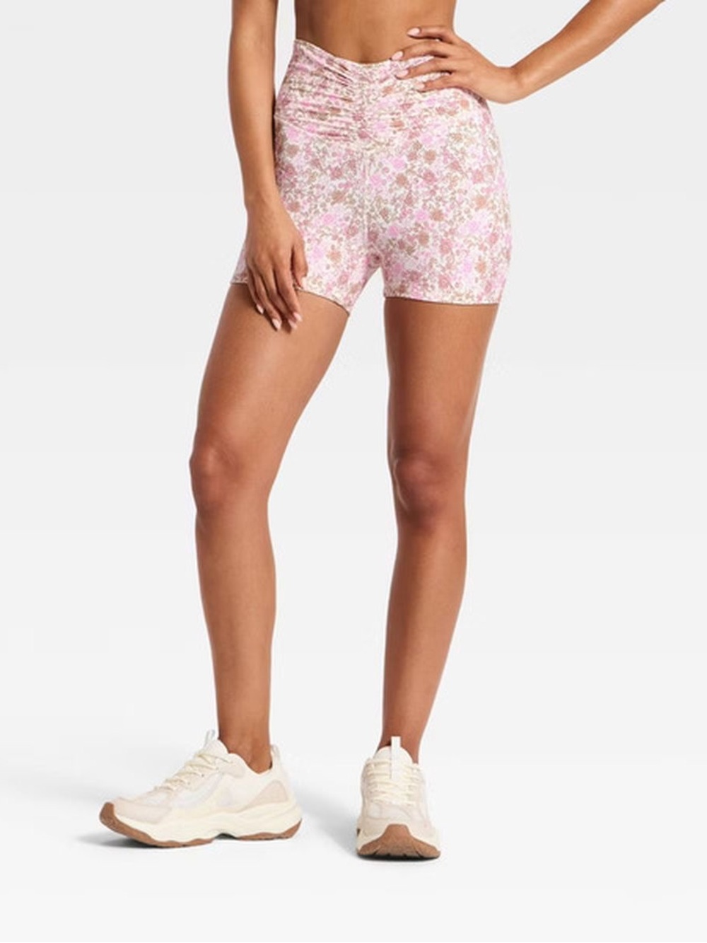 JoyLab Women's Cinched Waistband Bike
Shorts 3" - XS - Pink Floral
